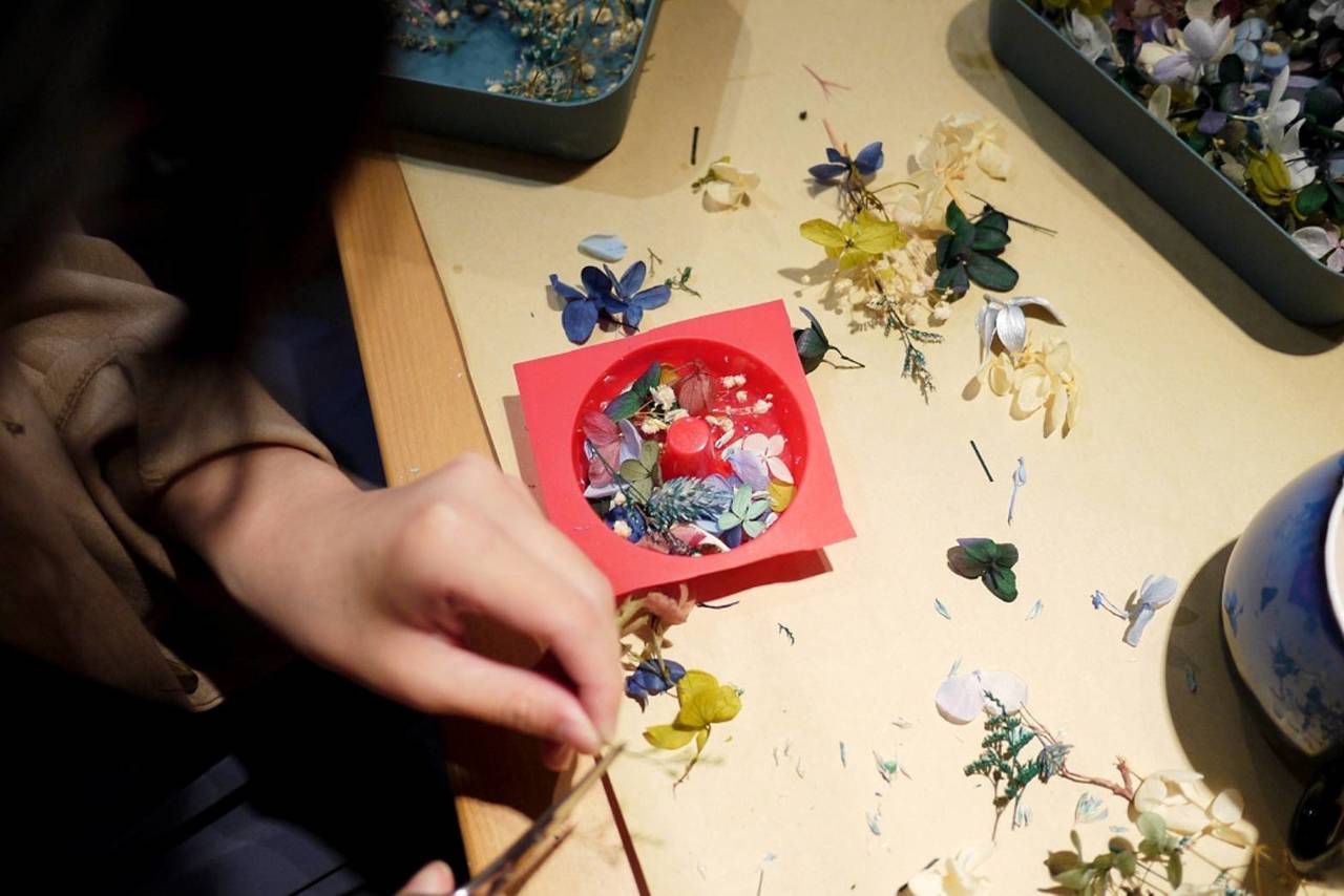 手作課程∣乾燥花圈香氛手工皂∣下班隨手作