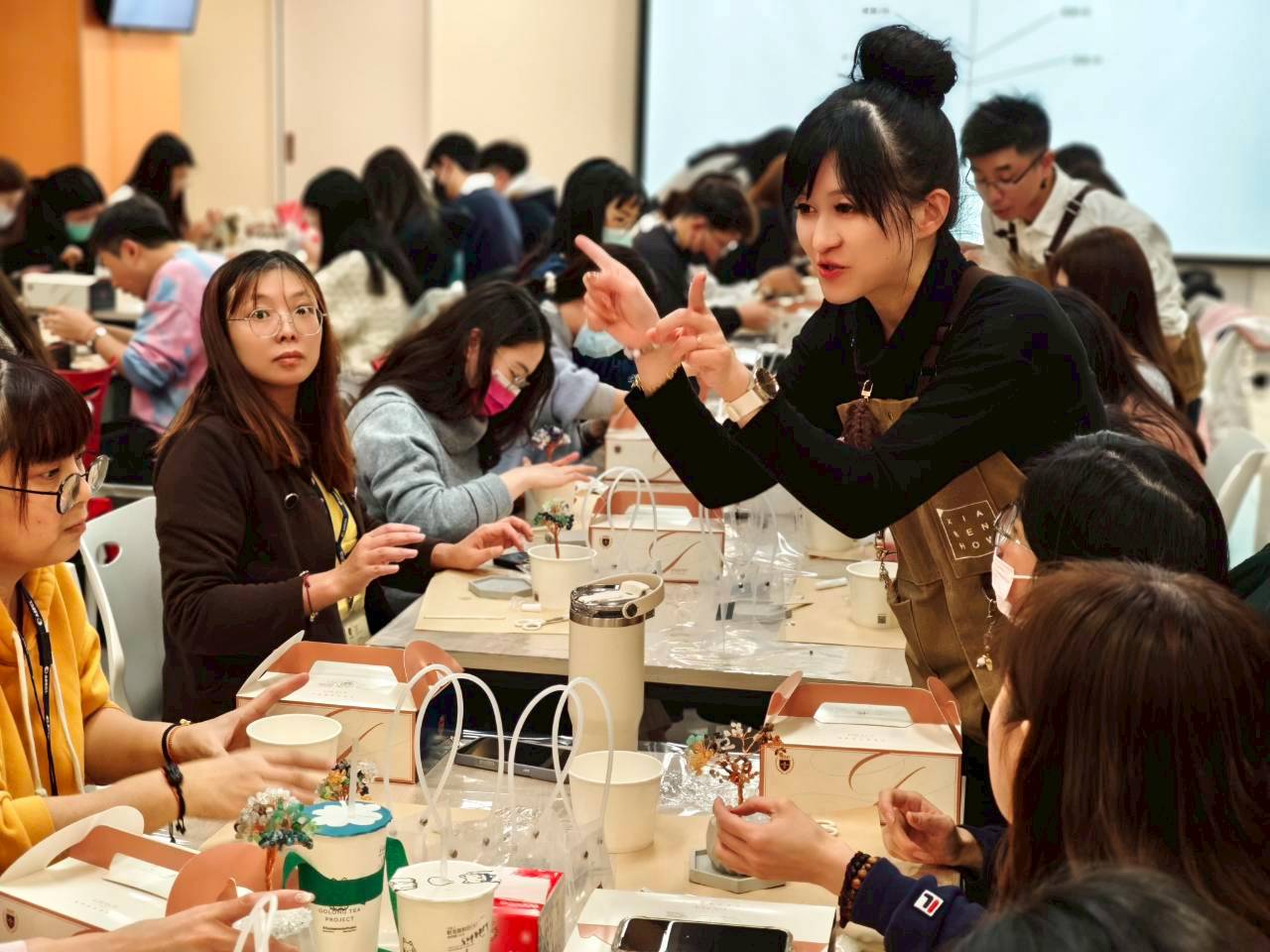 大盆招財水晶樹團課現場